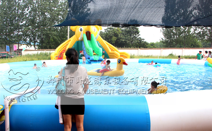 圓形充氣水池直徑16米20米多種規(guī)格充氣水池游泳池