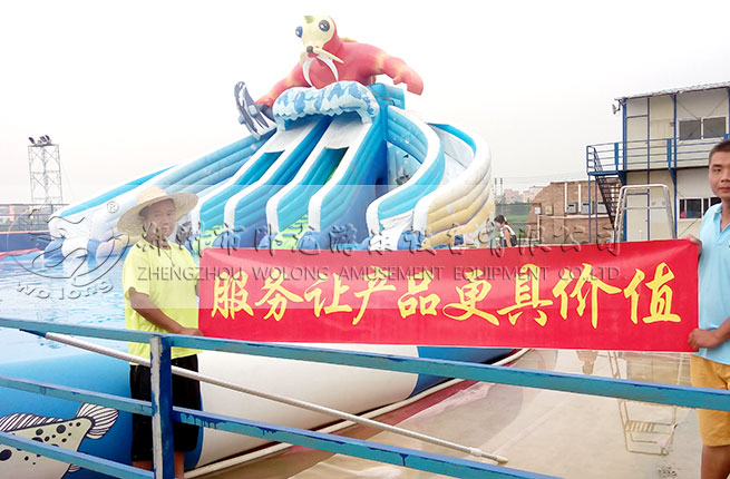 怪獸來(lái)襲水滑梯夏季水樂(lè)園經(jīng)營(yíng)新款趣味充氣水滑梯
